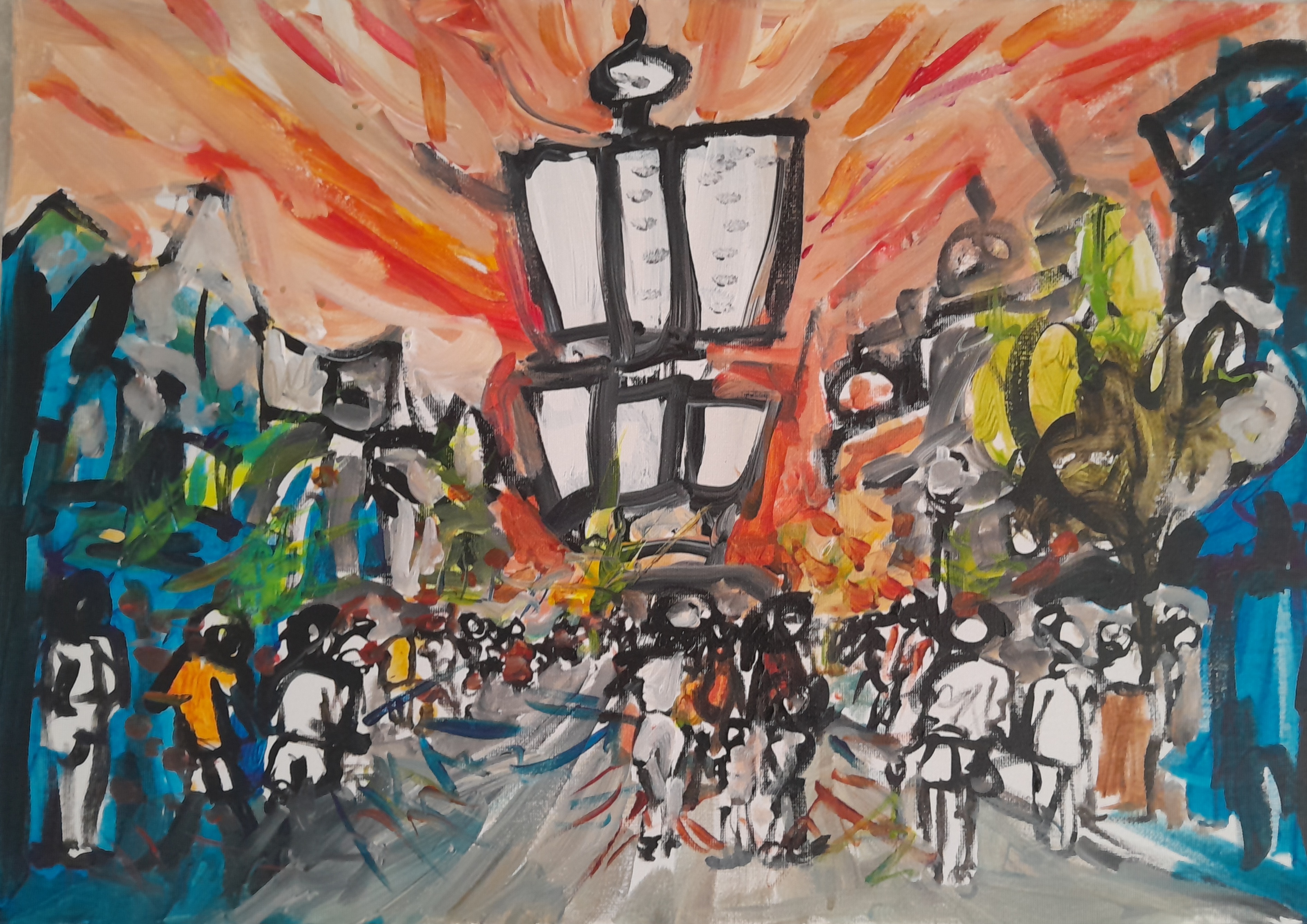 Feria de Jerez en HDMI - Natural Vs. Artificial Waves serie — Acrylic on canvas, 2026