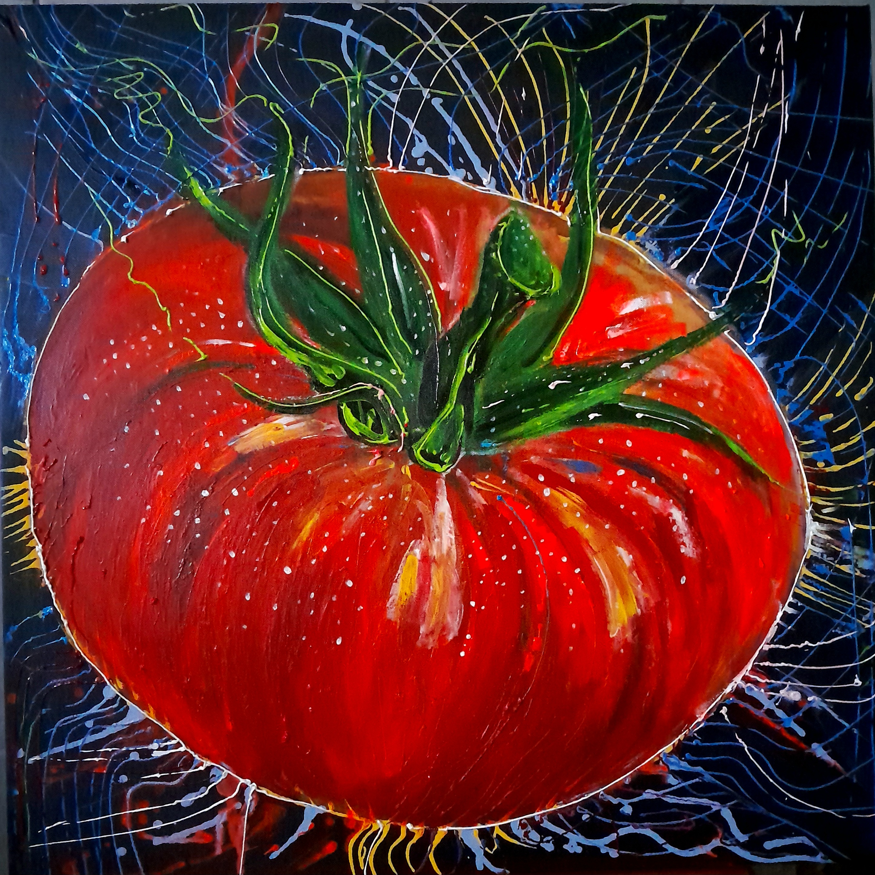 Emisiones de un tomate - Natural Waves serie — Acrylic on canvas, 2026